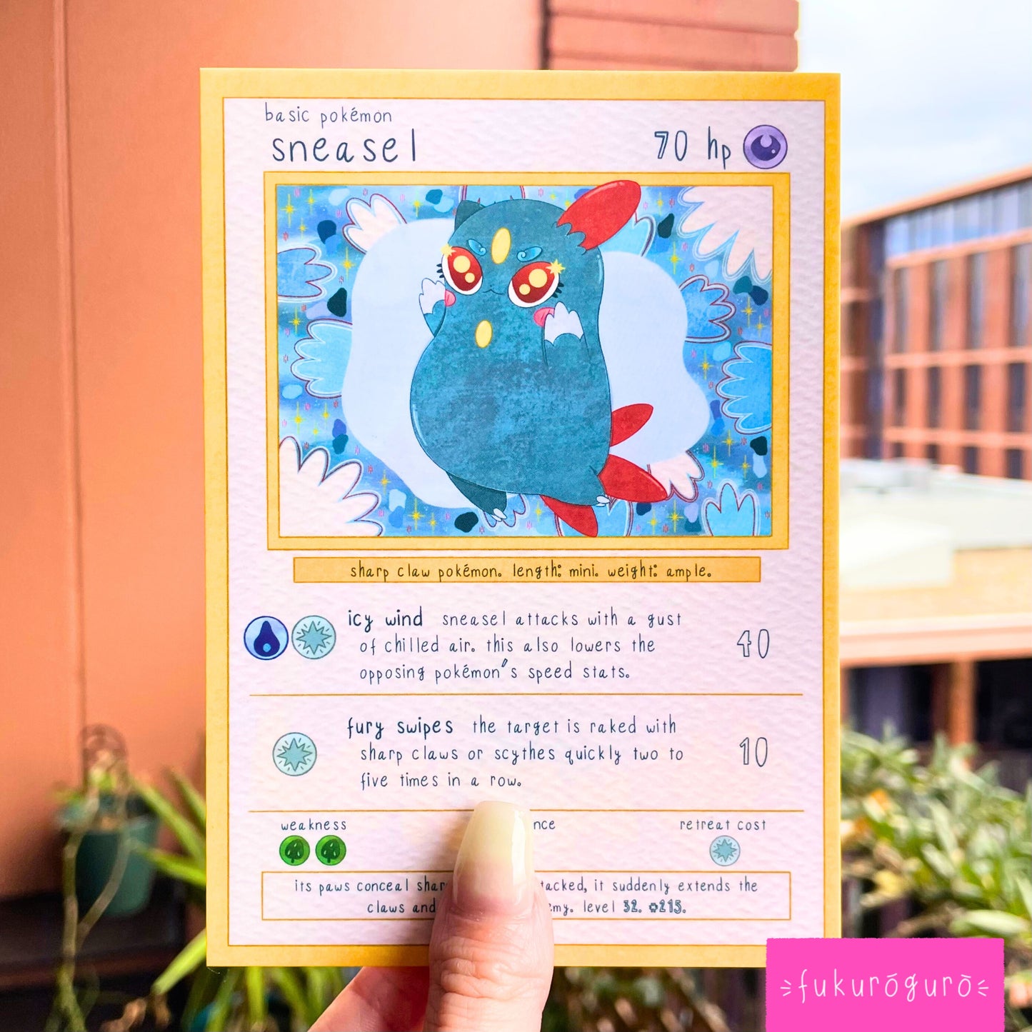 sneasel pokémon card art print
