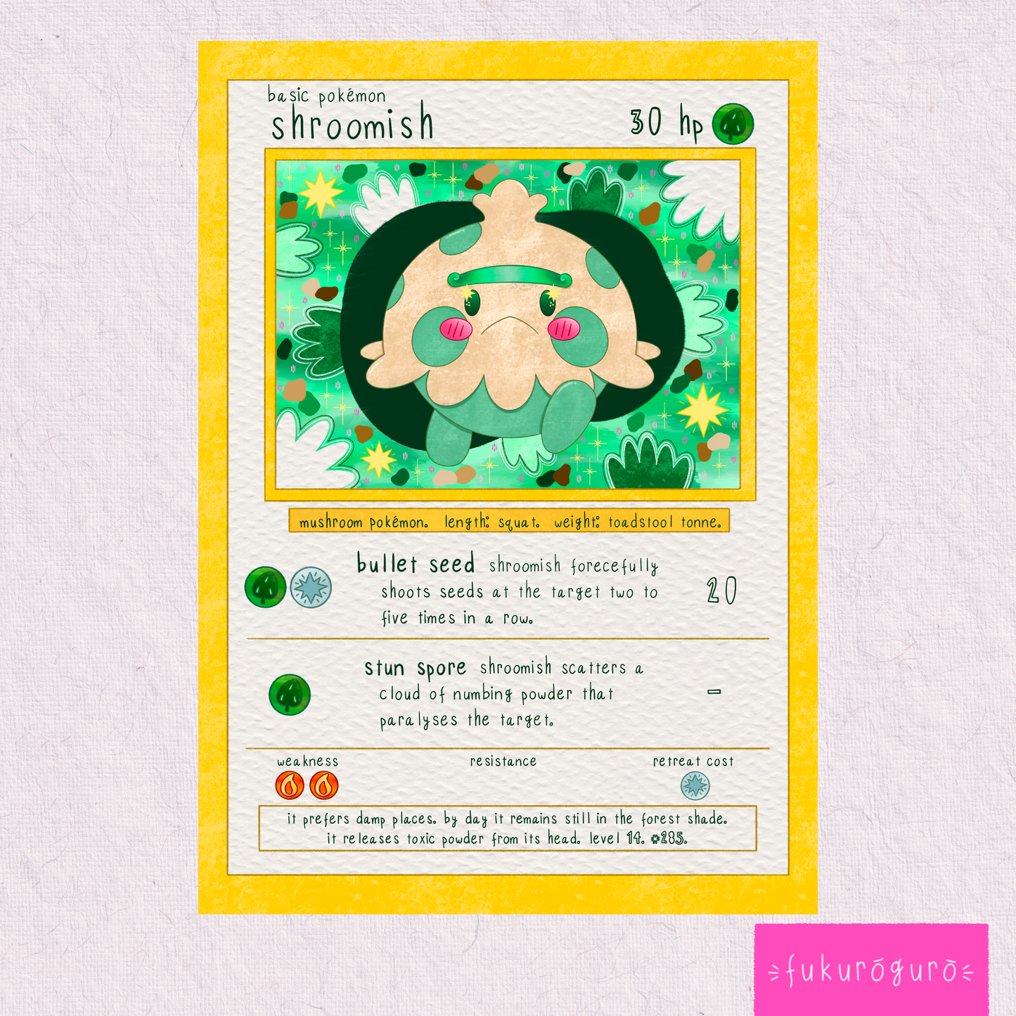 shroomish pokémon card art print