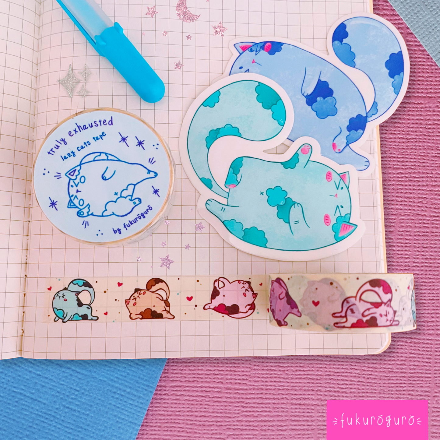 lazy cats washi tape