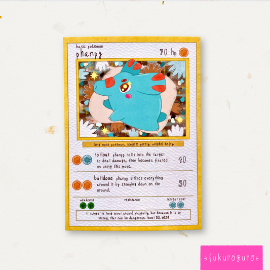 powerful phanpy pokémon card art print