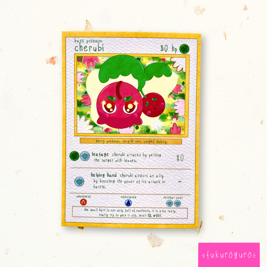 cheerful cherubi pokémon card art print