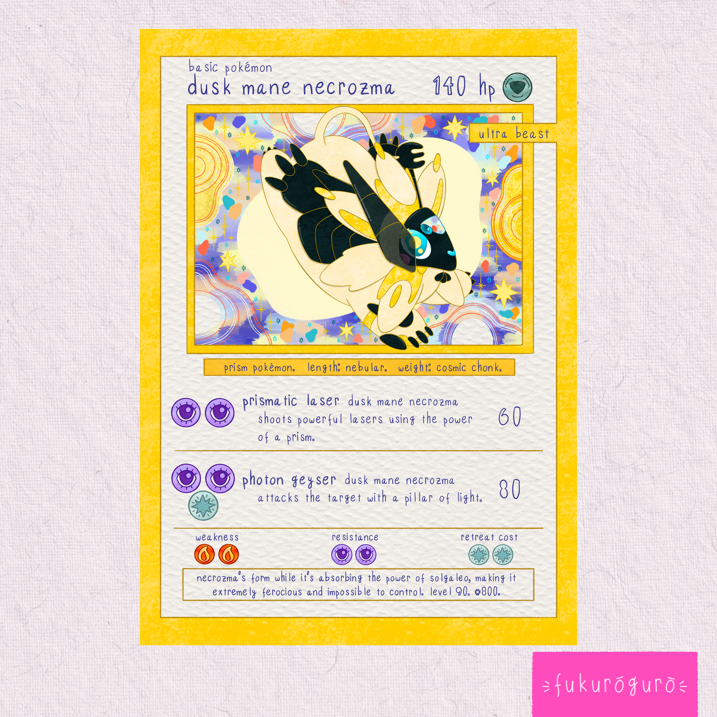 dusk mane necrozma pokémon card art print