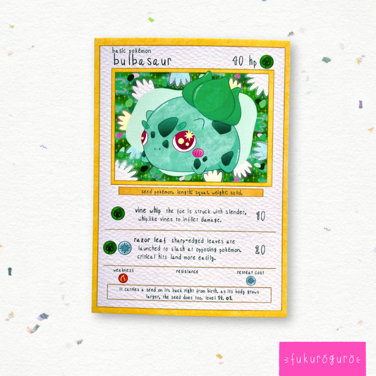 brave bulbasaur pokémon card art print