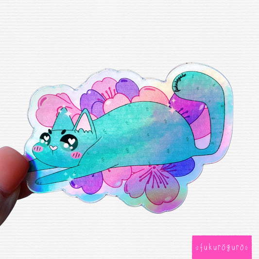 holographic molly the cat sticker