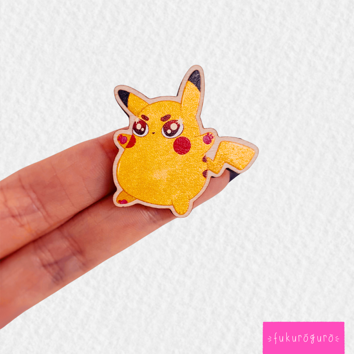 wooden pikachu pin
