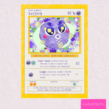 koffing pokémon card art print