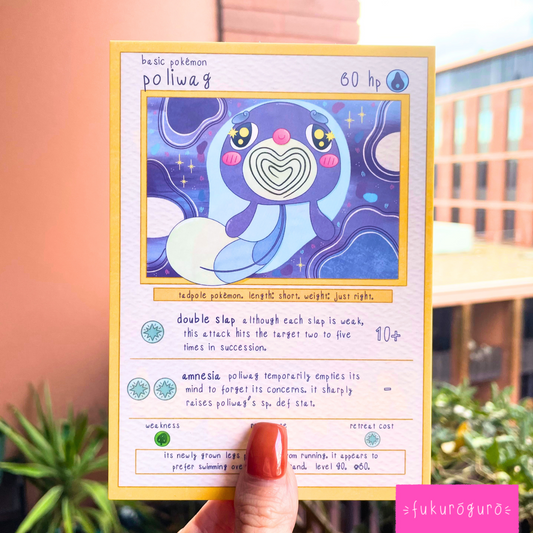 poliwag pokémon card art print
