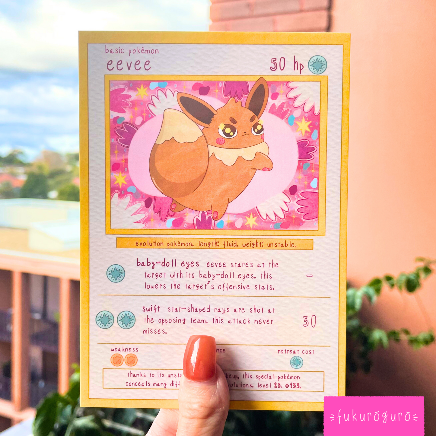 eevee pokémon card art print