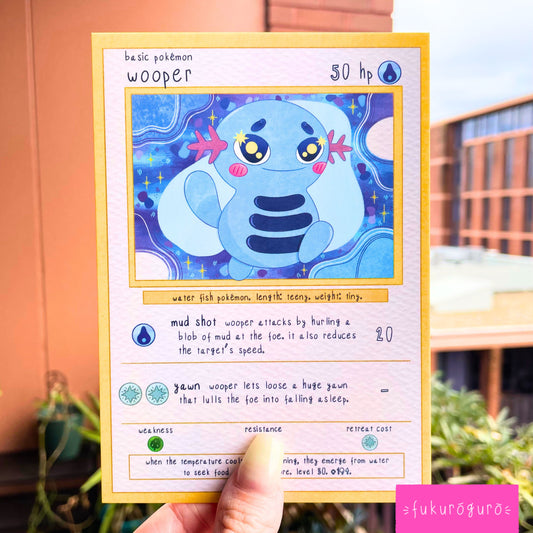 wooper pokémon card art print
