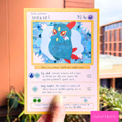sneasel pokémon card art print