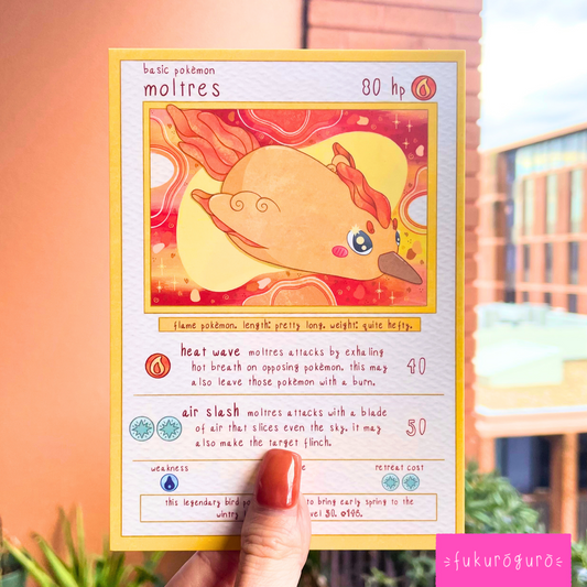 moltres pokémon card art print