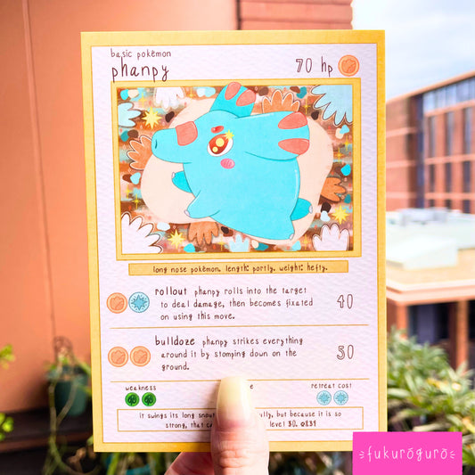 phanpy pokémon card art print