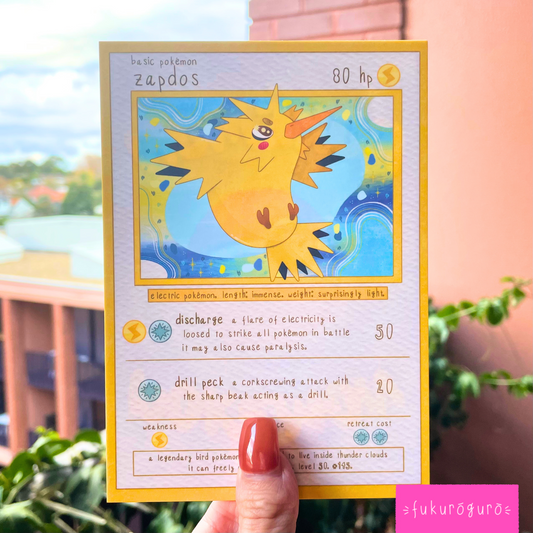 zapdos pokémon card art print
