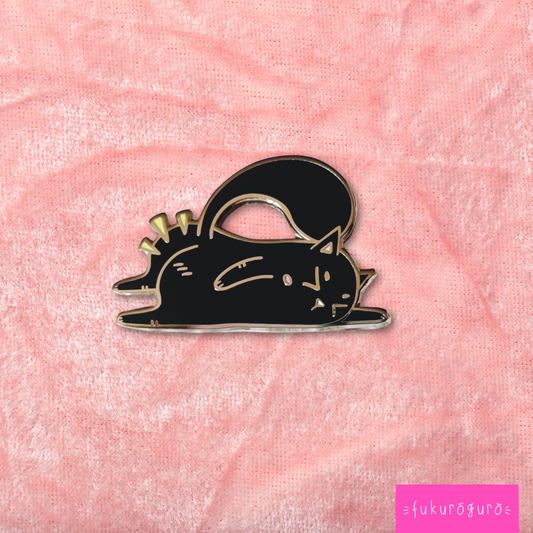 cheeky black cat pin