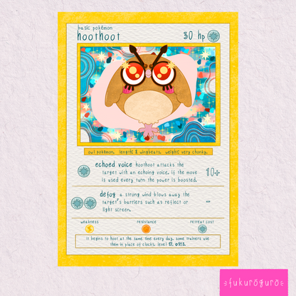 hoothoot pokémon card art print