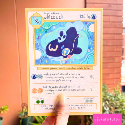 whiscash pokémon card art print