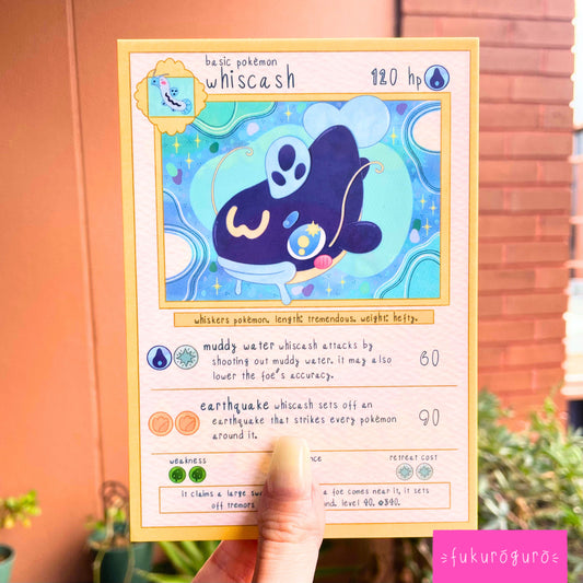 whiscash pokémon card art print