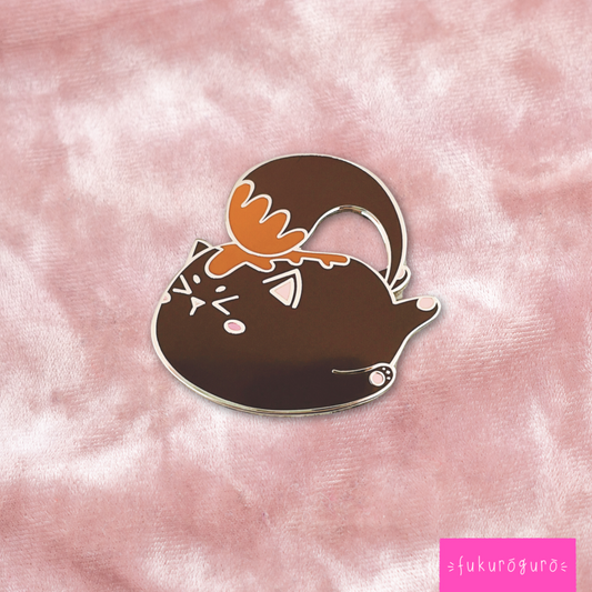 exhausted tabby cat pin