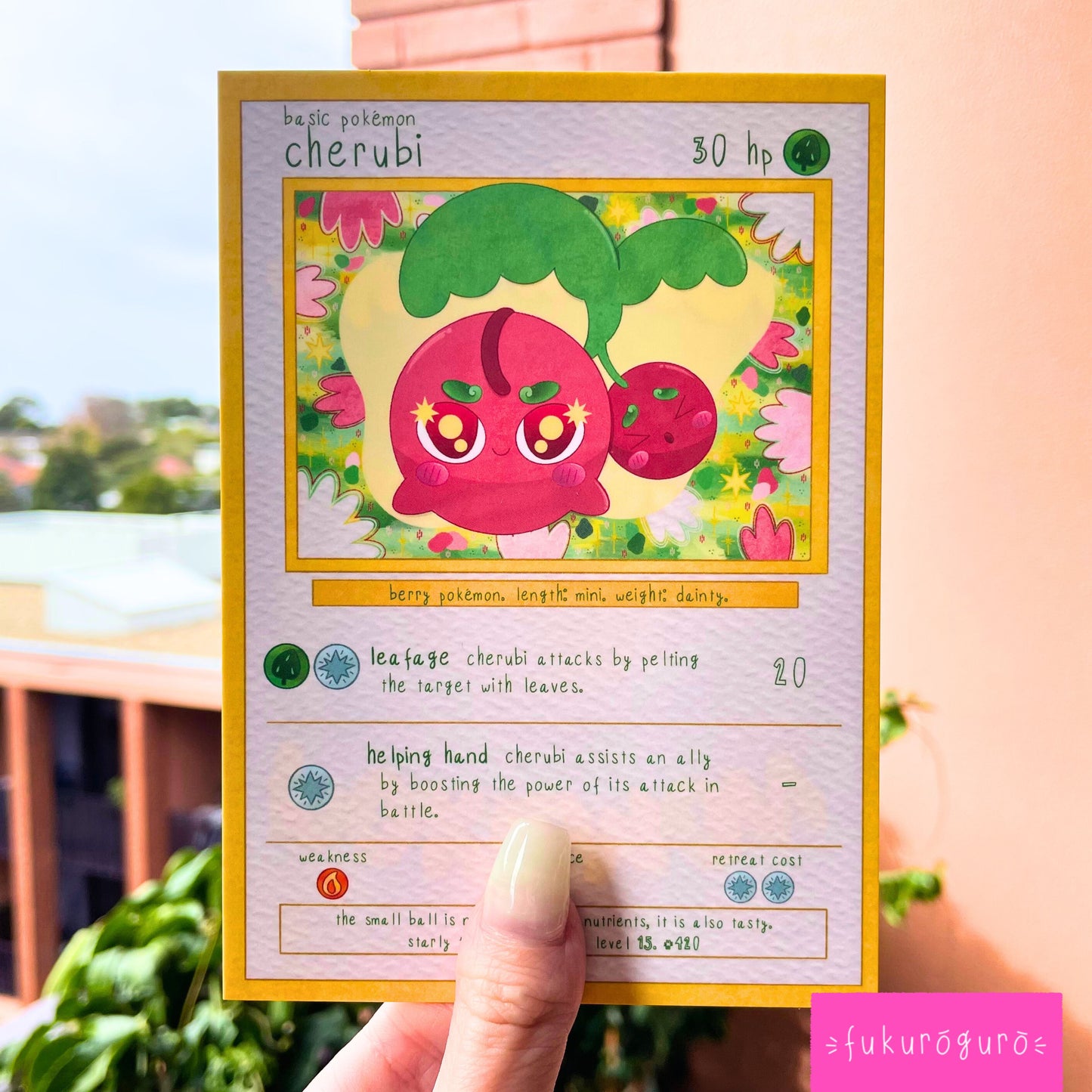 cherubi pokémon card art print