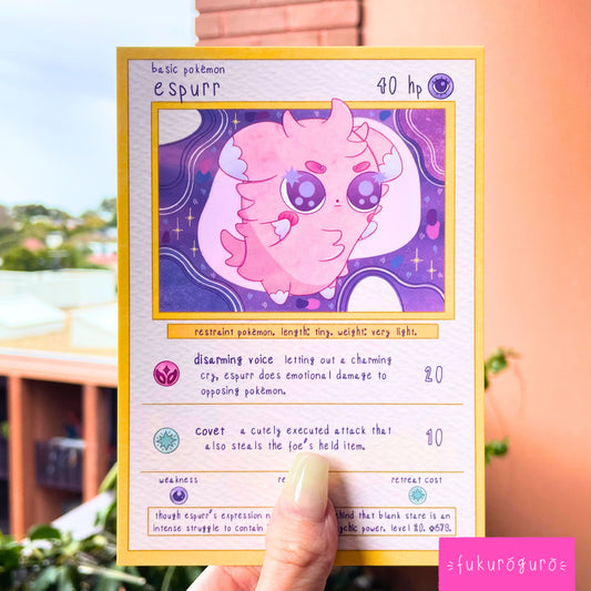 espurr (shiny) pokémon card art print