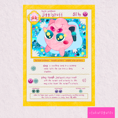 jigglypuff pokémon card art print