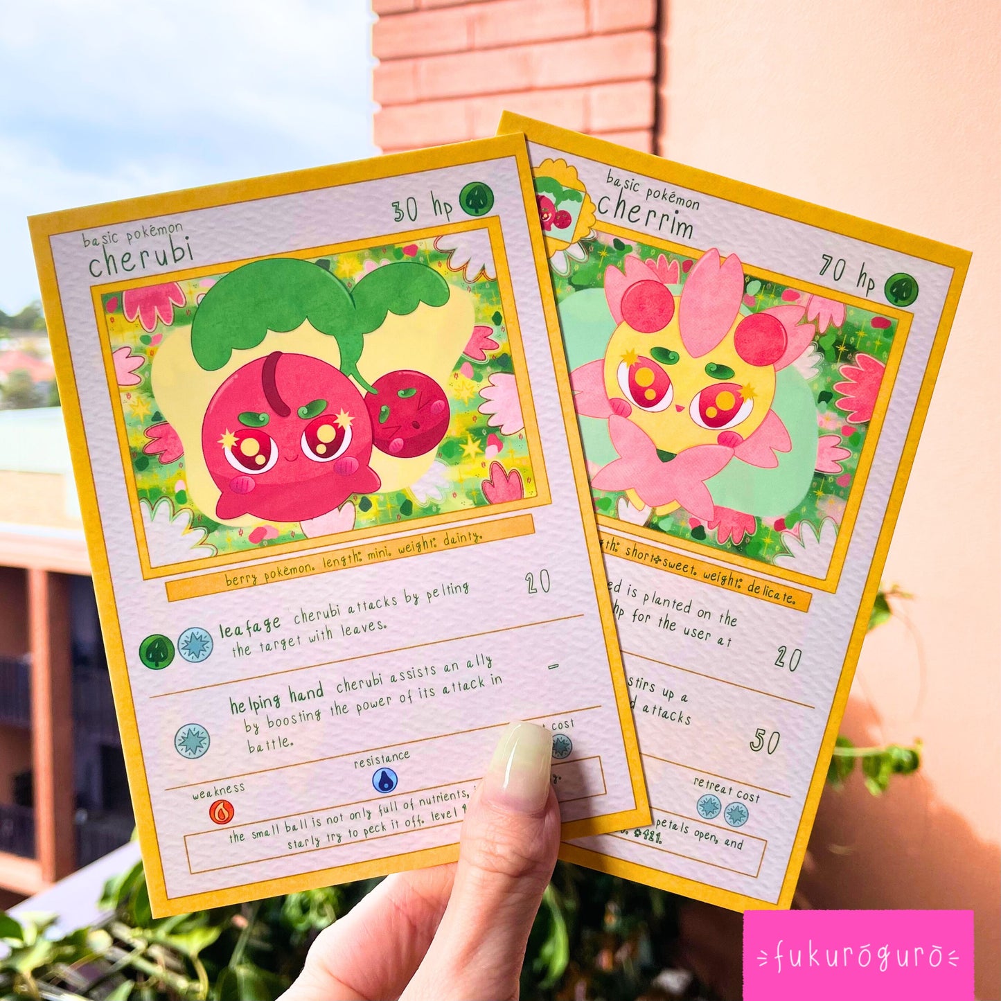 cherubi pokémon card art print