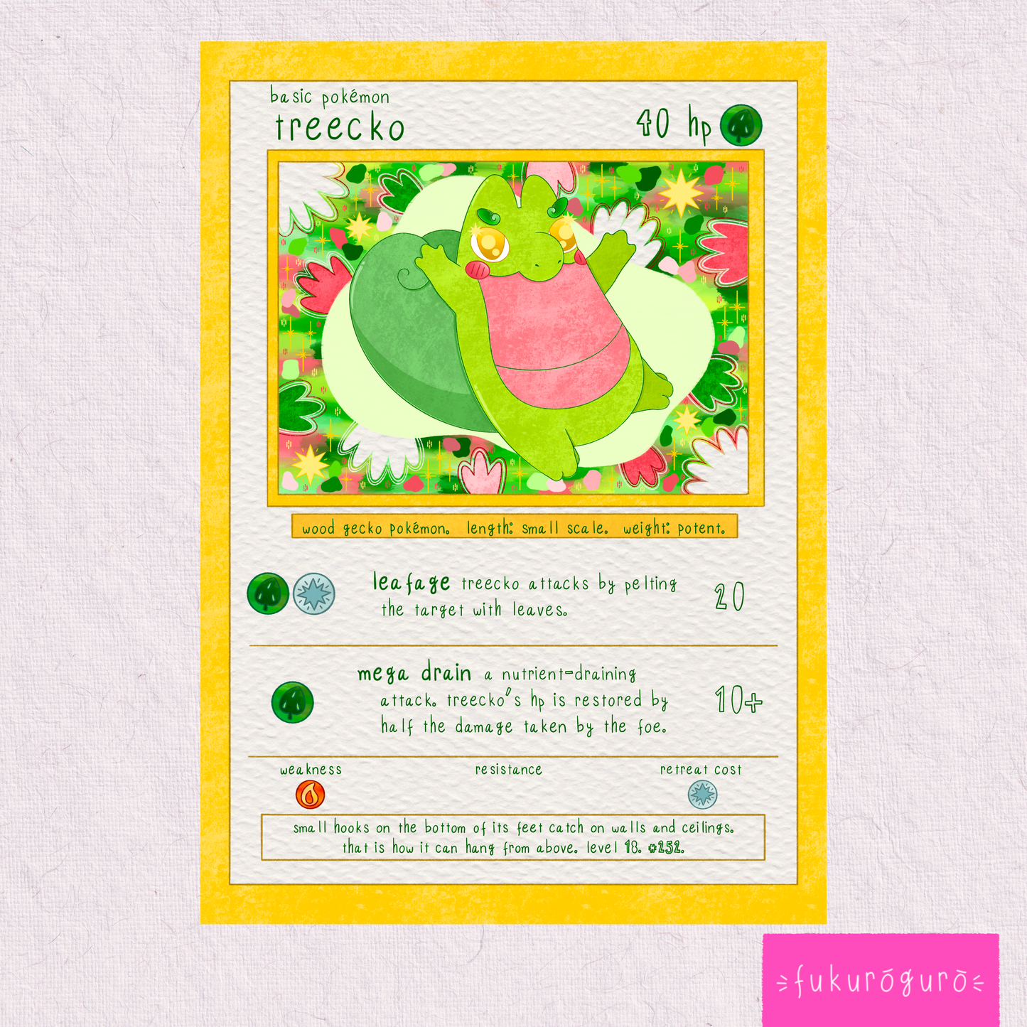 treecko pokémon card art print