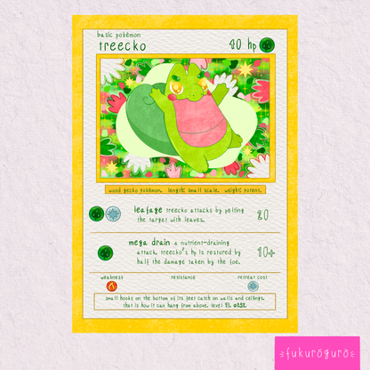 treecko pokémon card art print