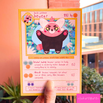bewear pokémon card art print