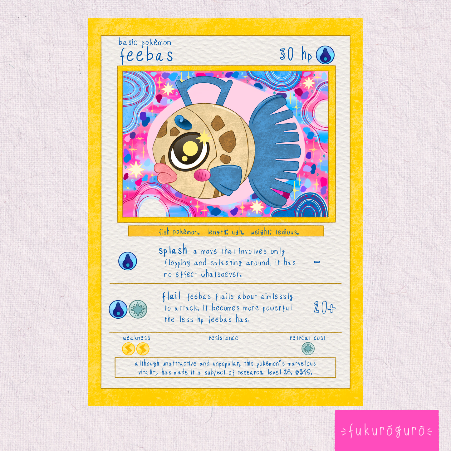feebas pokémon card art print