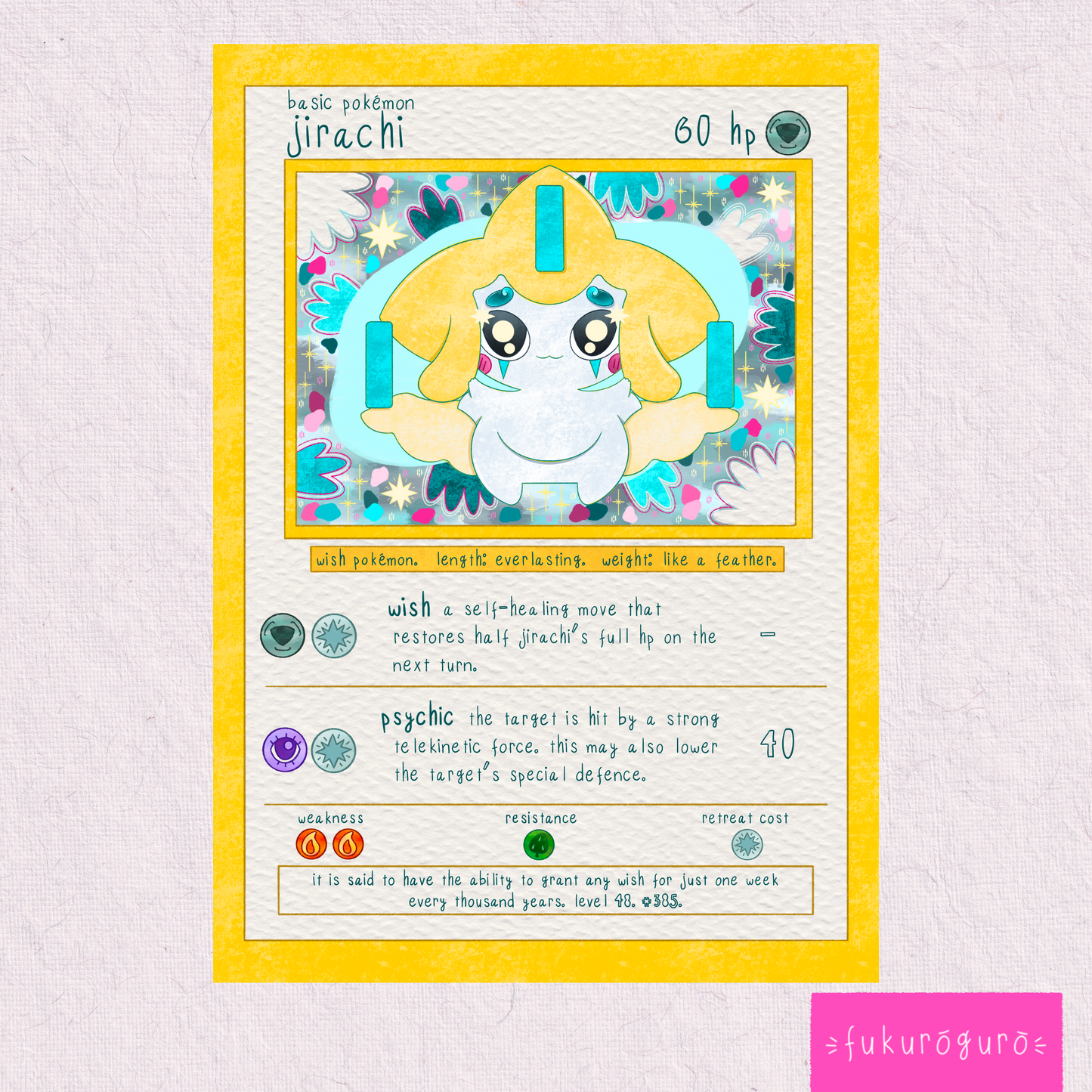 jirachi pokémon card art print