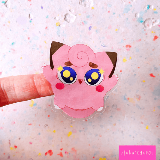 cheerful clefairy transparent sticker