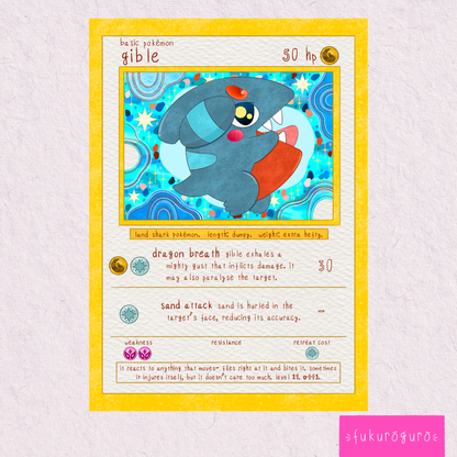 gible pokémon card art print