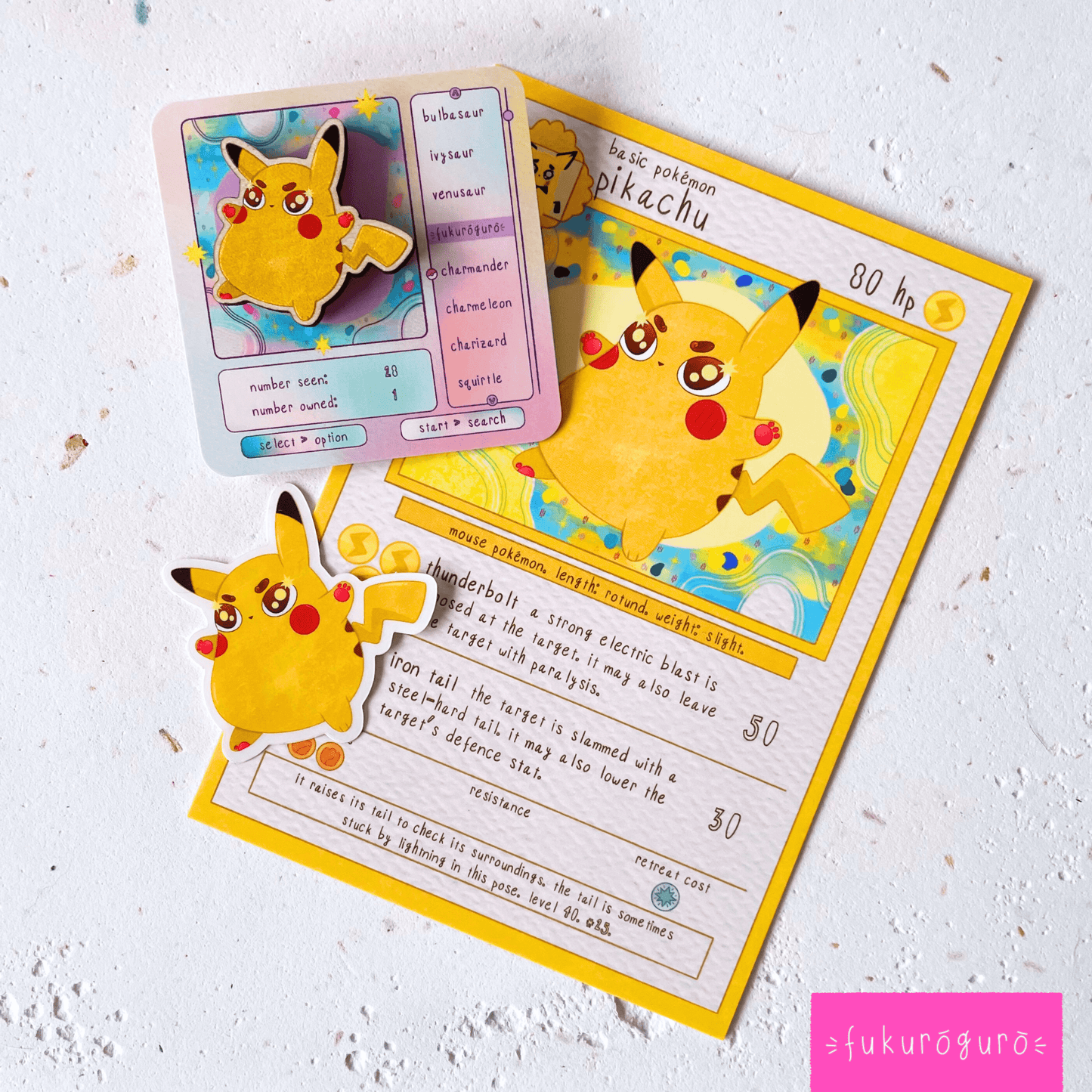 pikachu pokémon card art print