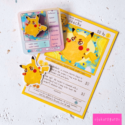 pikachu pokémon card art print