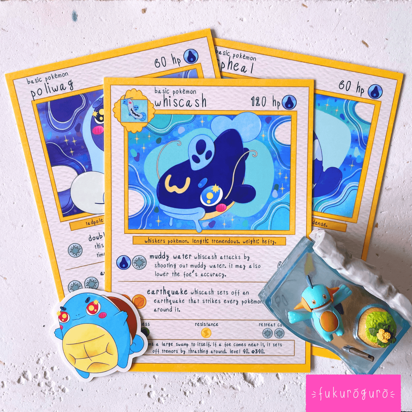 whiscash pokémon card art print