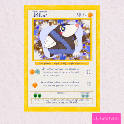 drilbur pokémon card art print