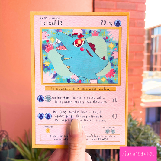 totodile pokémon card art print