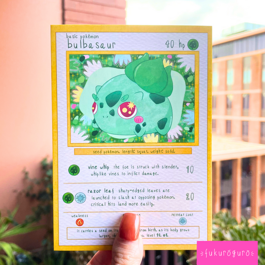 bulbasaur pokémon card art print