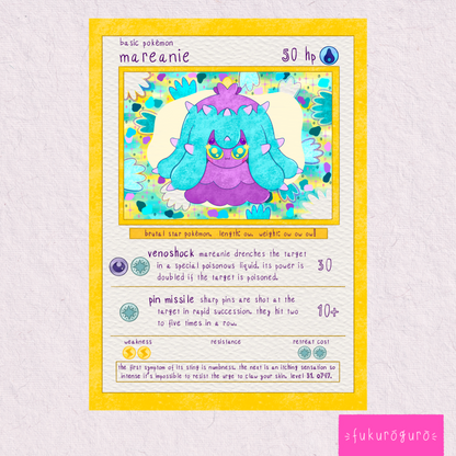 mareanie pokémon card art print