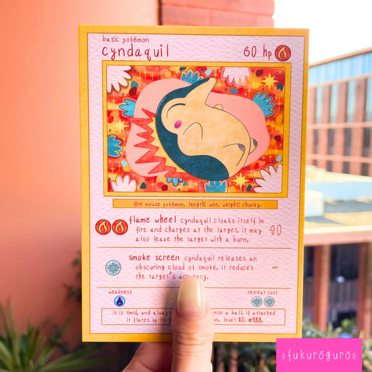 cyndaquil pokémon card art print