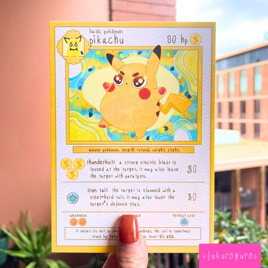 pikachu pokémon card art print