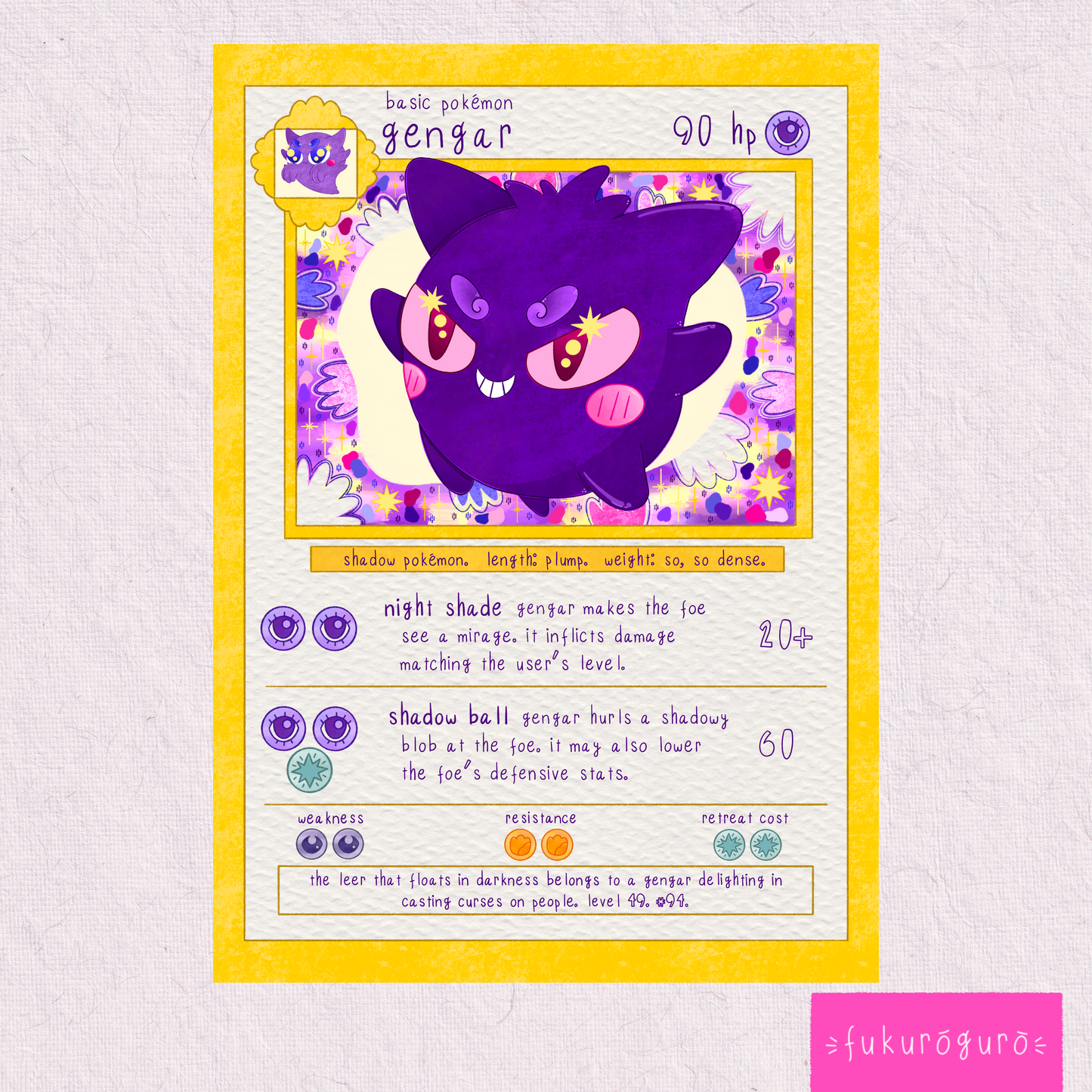 gengar pokémon card art print
