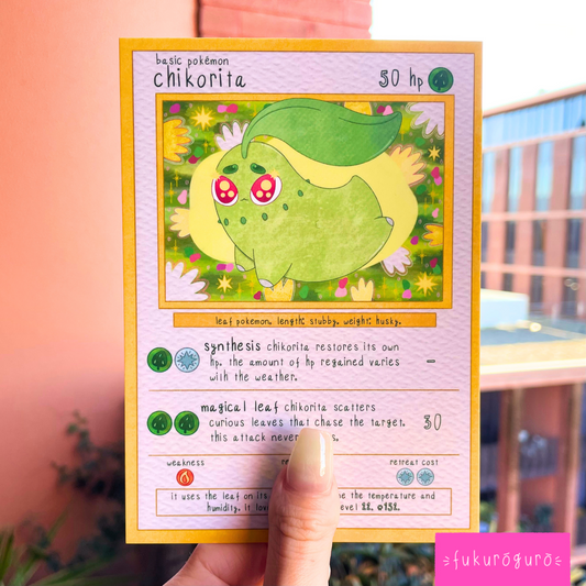 chikorita pokémon card art print