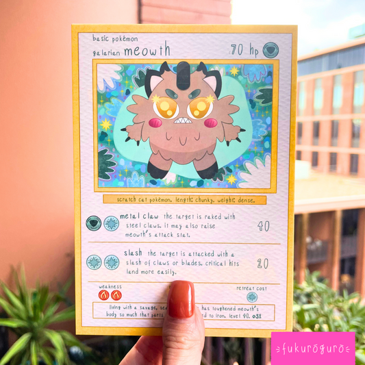 meowth (galarian) pokémon card art print