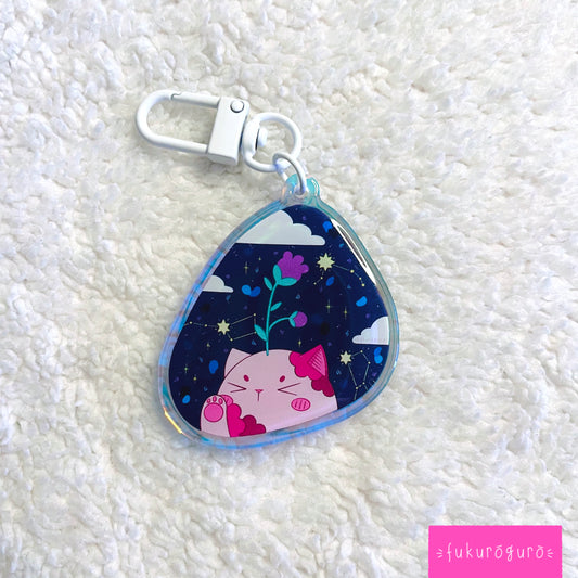 flowering cat keychain