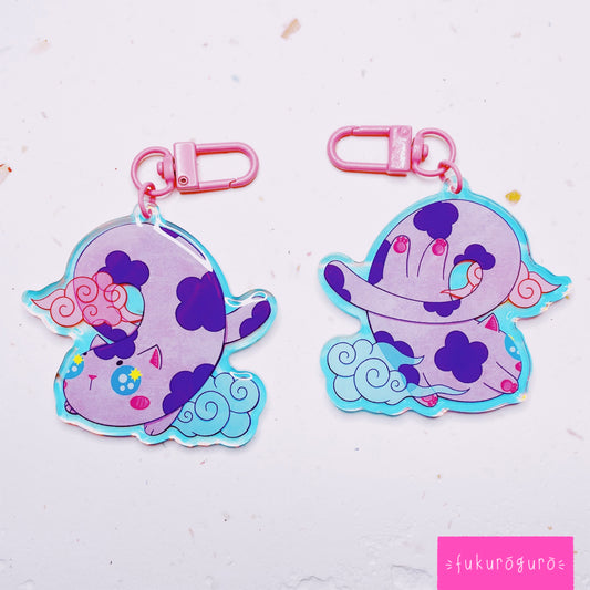 purple dragon-cat keychain