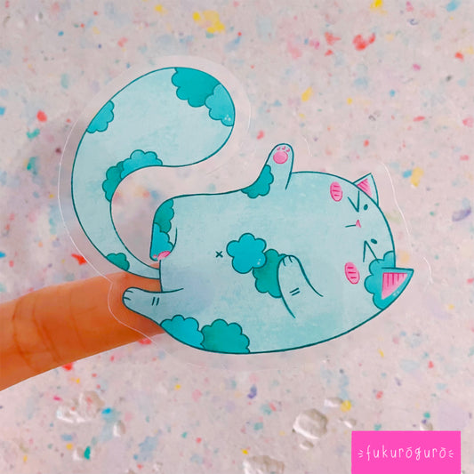 the 'hold me please' transparent cat sticker