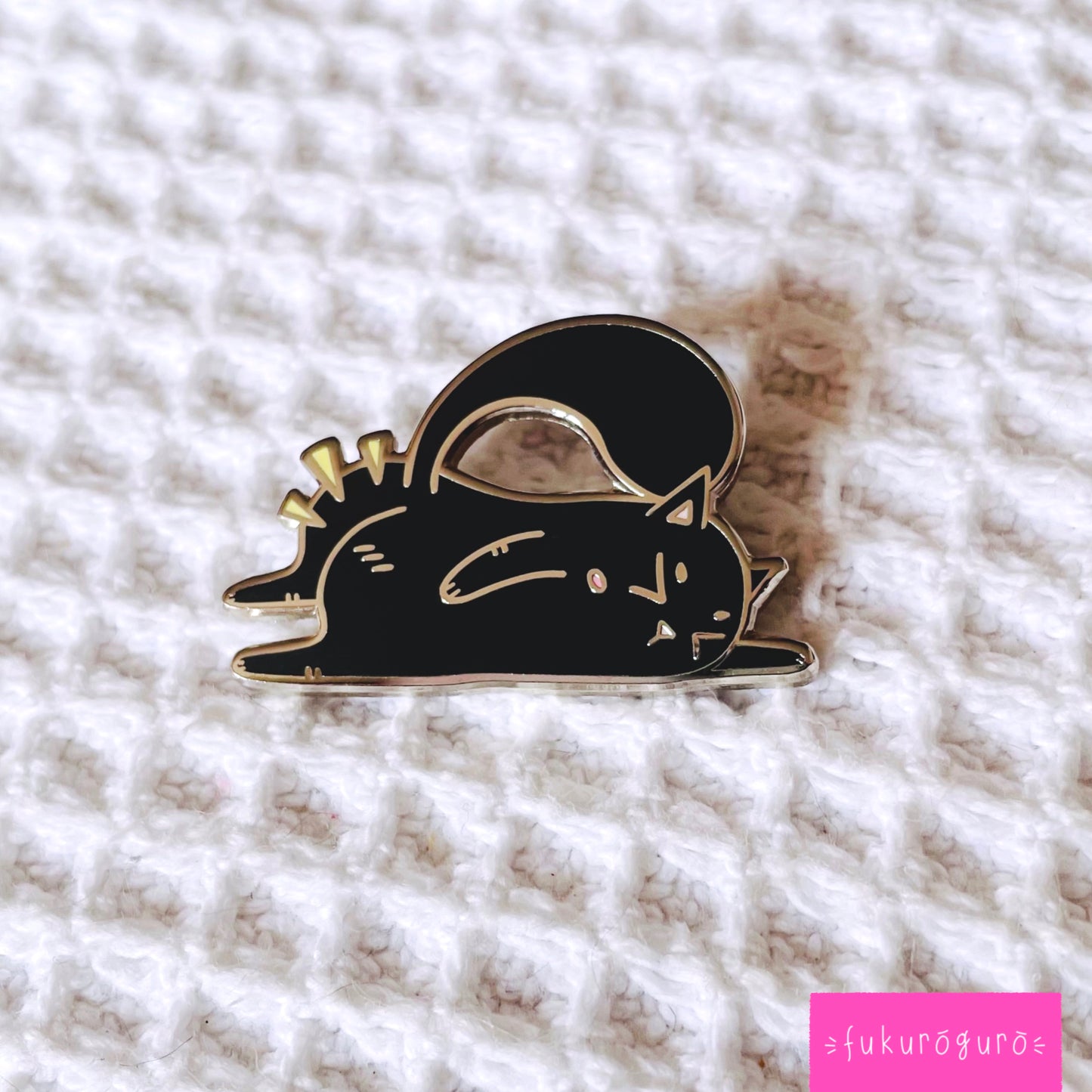 cheeky black cat pin