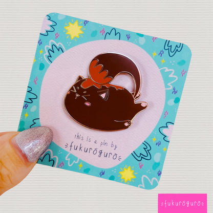 exhausted tabby cat pin